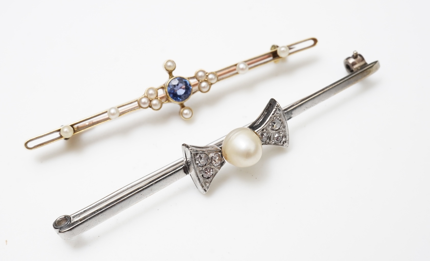 Two bar brooches, early to mid 20th century